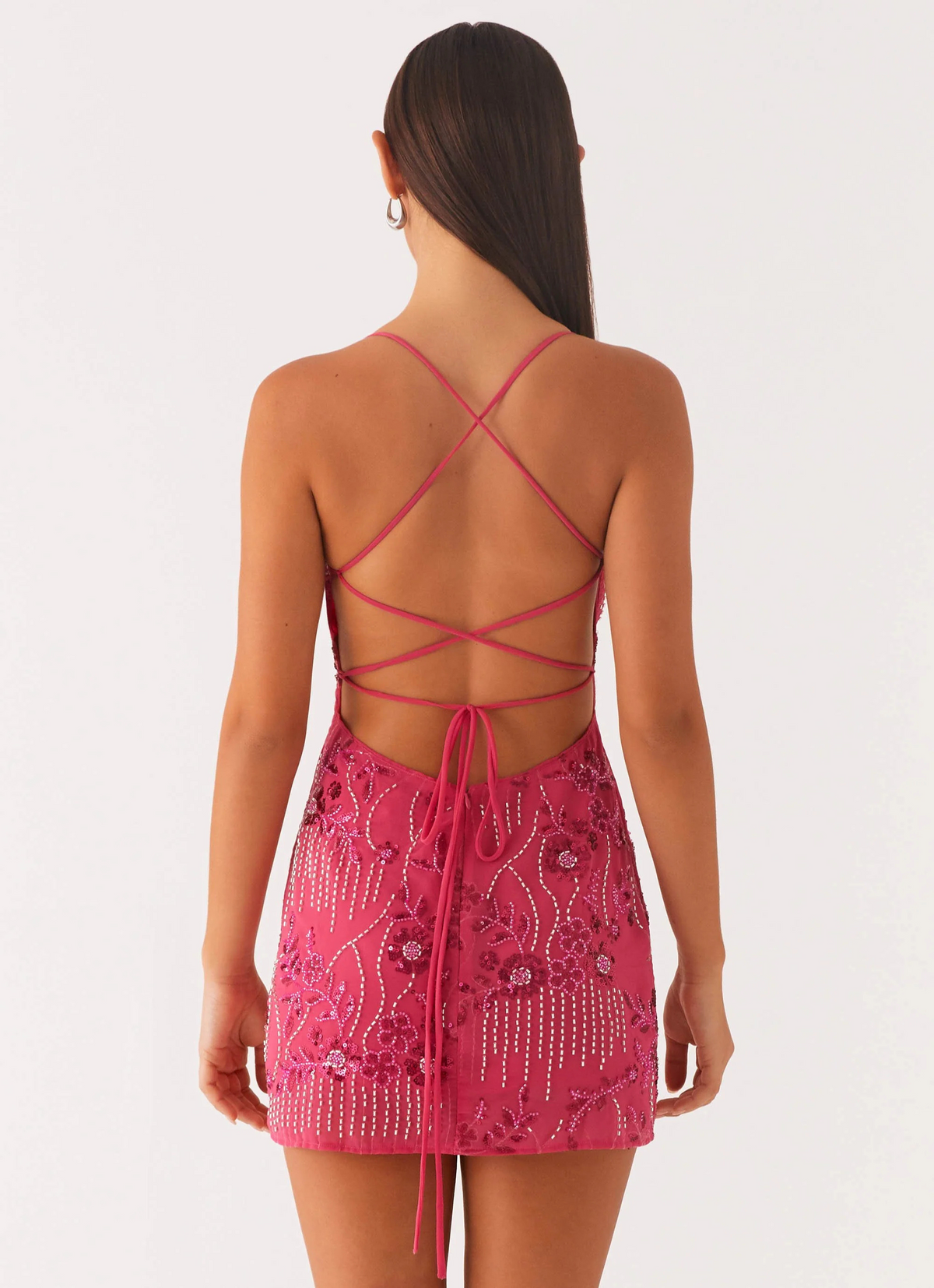 Cami | Shimmering Floral Beaded Sequin Mini Dress