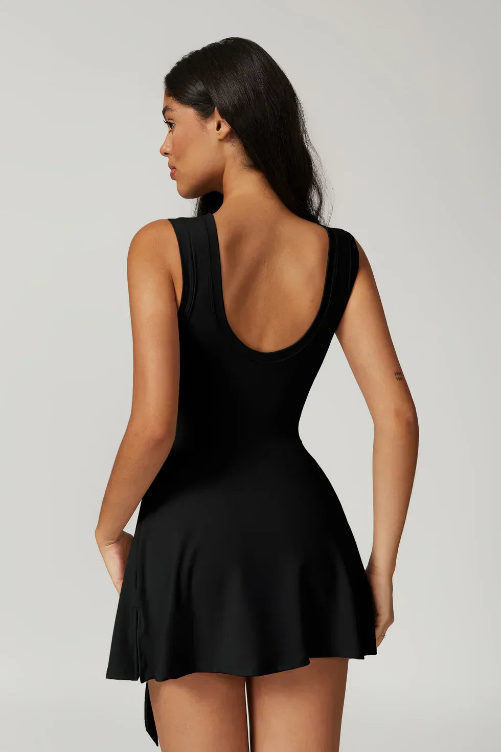 Chloe | High-Neck Tie-Front Wrap Mini Dress