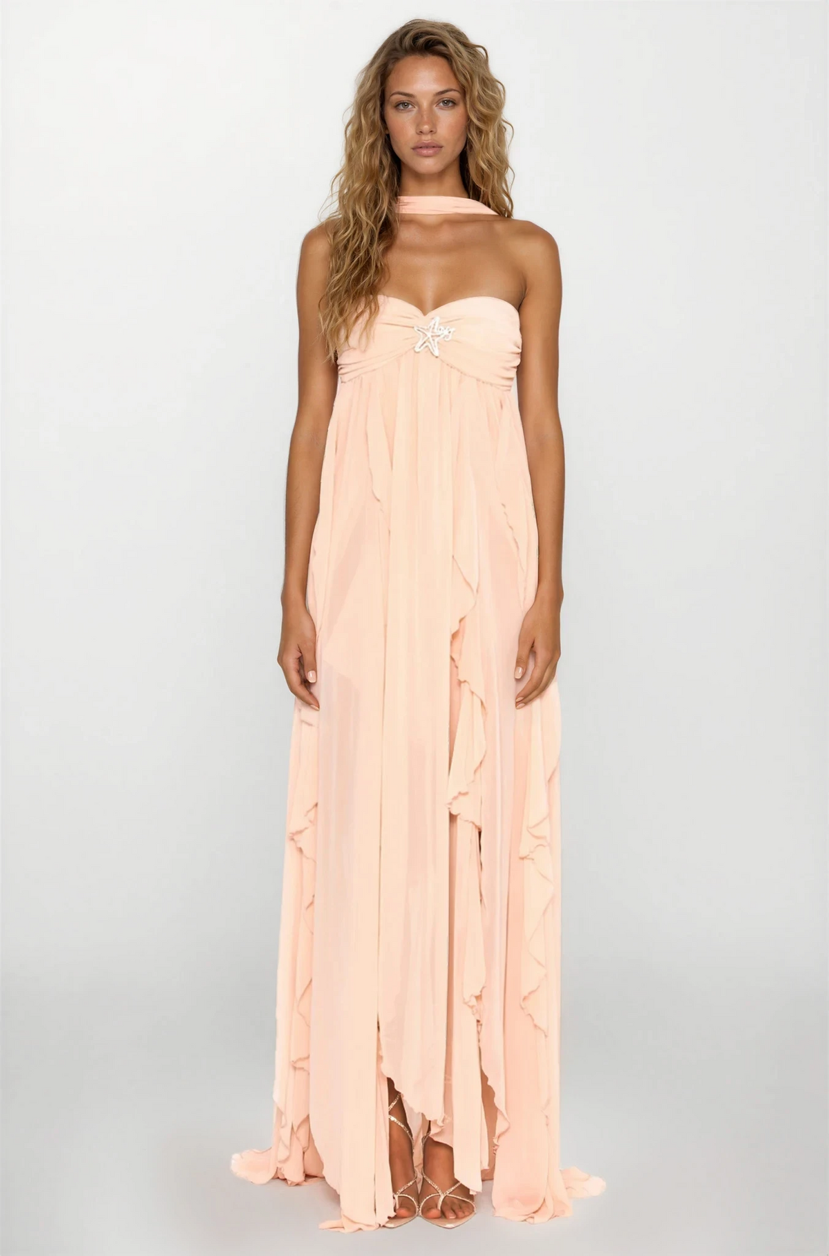 Imogen | Women's Strapless Ruffled Maxi Wedding Guest Dress