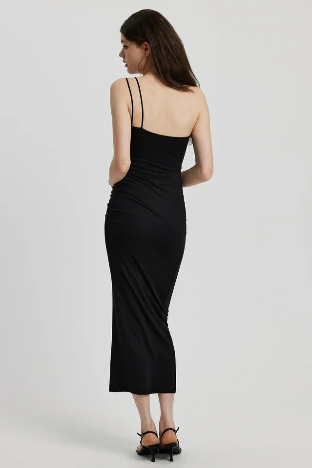 Kennedy | Women's Black Sleeveless Sophisticated Floral Maxi Dress