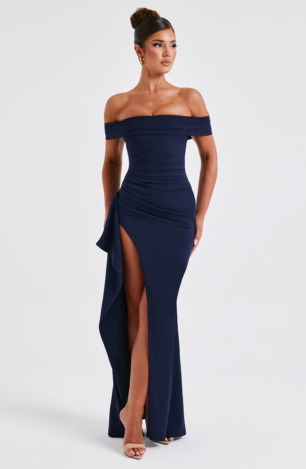 Belle | Bodycon Off-Shoulder Ruched Maxi Dress