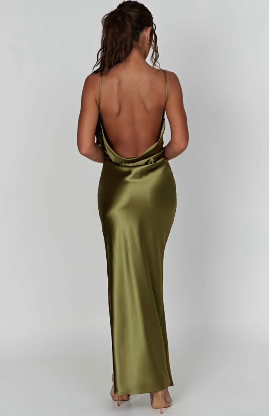 Sarina | Cowl Neck Low Back Maxi Dress with Thigh-High Split