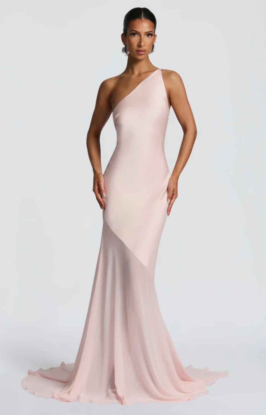Feline | Bias-Cut Fluid Layered Skirt Sculpted Maxi Dress