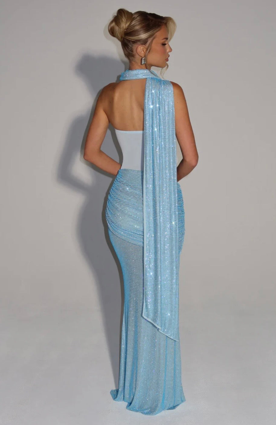 Estelle | Strapless Draped Panel Ruched Maxi Dress