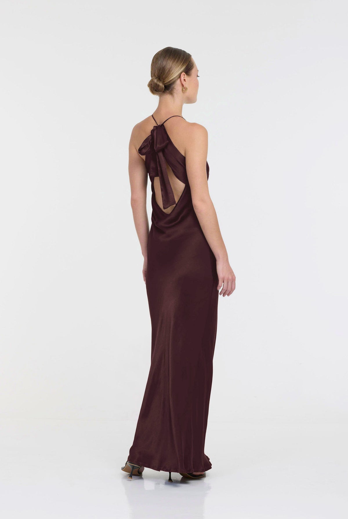 Euredice | Into Love Halter Maxi Dress High-Shine Satin Bridesmaid Gown