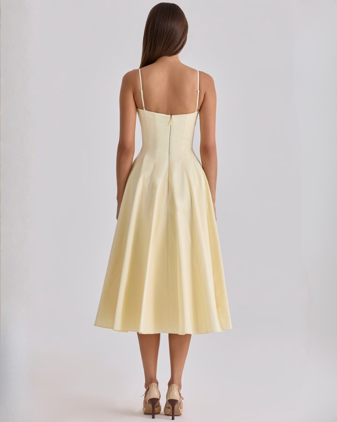 Delali | Pima Cotton Gathered Bust Midi Dress