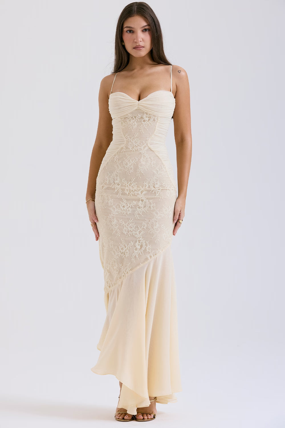 Suzie | Ethereal Vanilla White Fluid Draped Maxi Dress