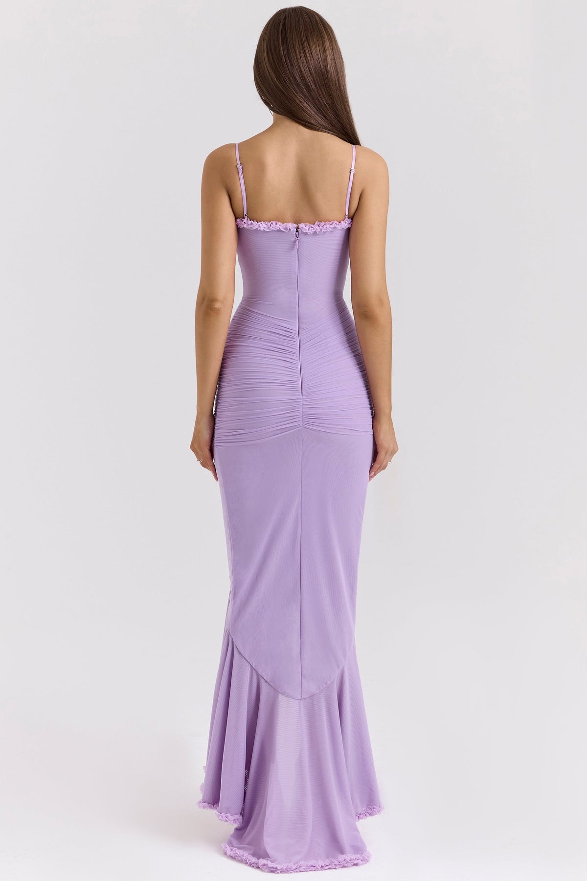 Mona | Cascading Ruffle Sweetheart Ruched Maxi Dress