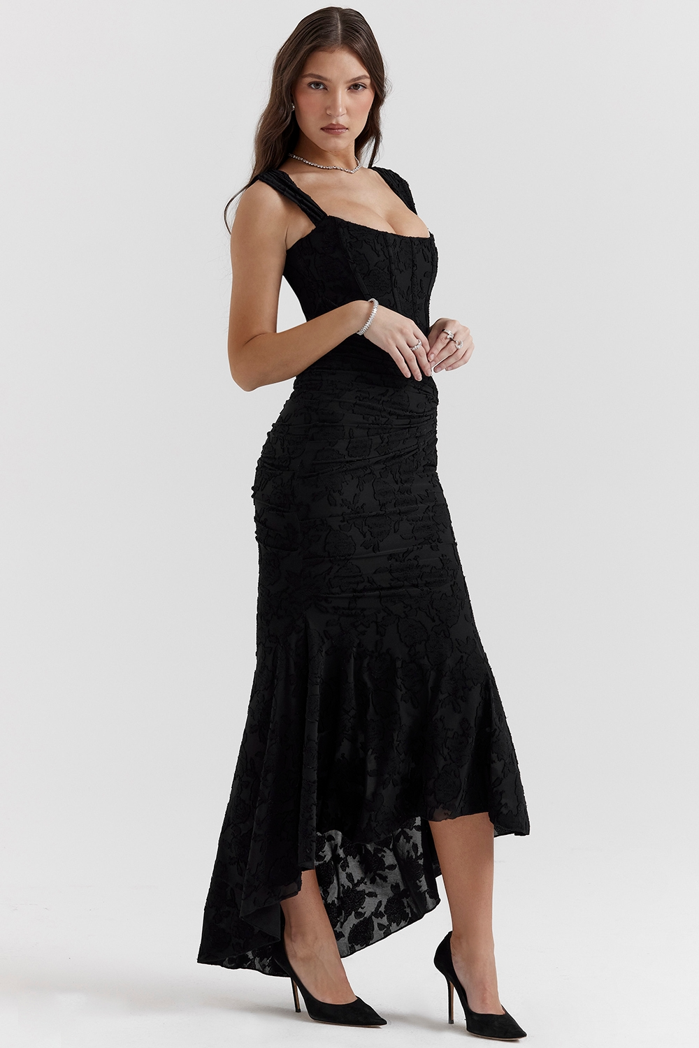 Elsie | Sculpting Sleeveless Lace Maxi Dress