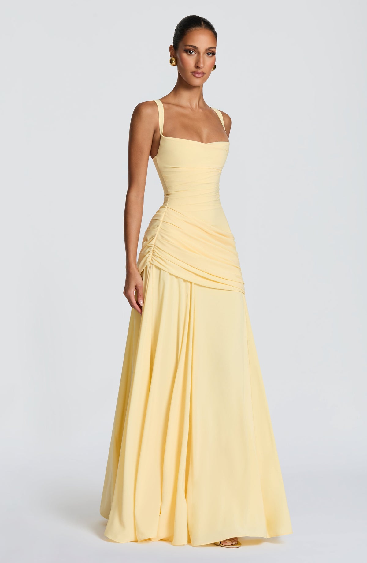 Adeline Maxi Dress | Elegant Satin Wedding Guest Dress