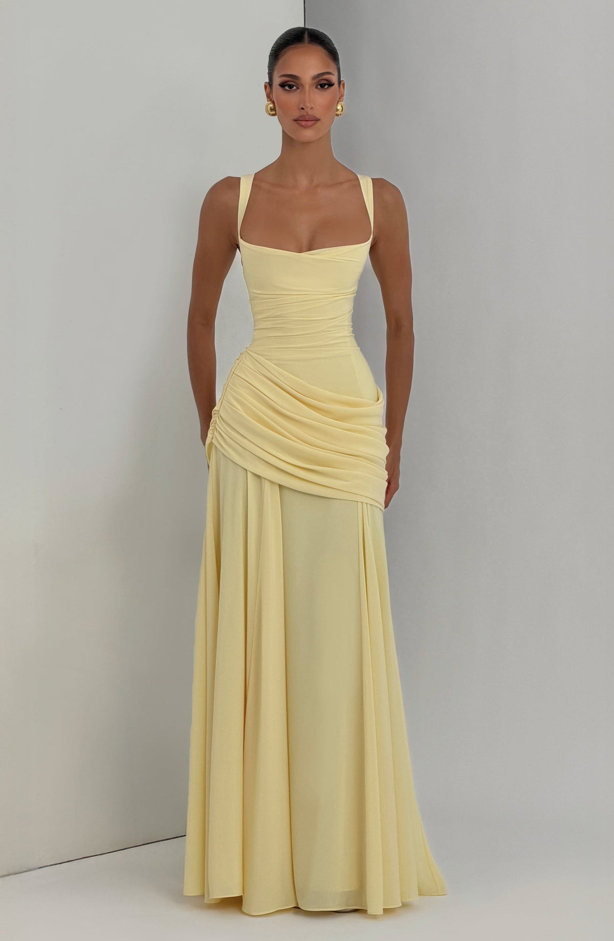 Adeline Maxi Dress | Elegant Satin Wedding Guest Dress