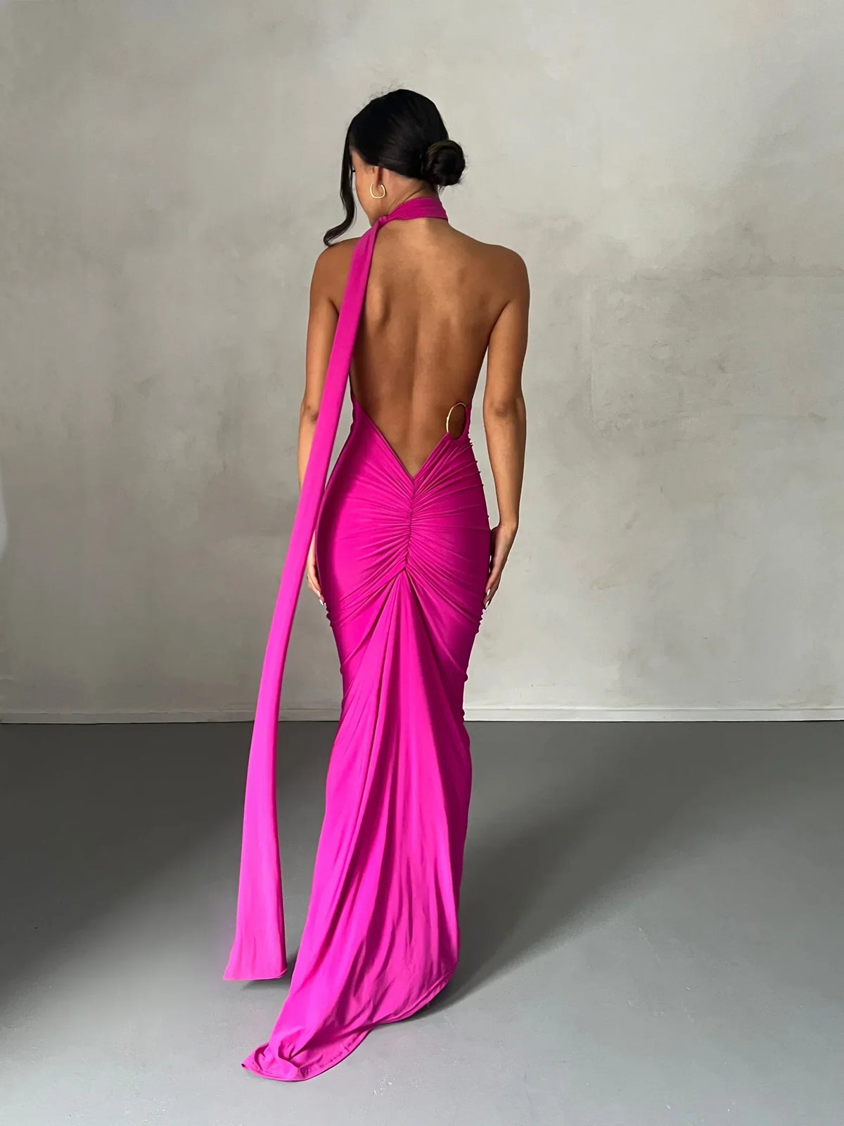 Tina | Versatile Sash One-Shoulder Grecian Maxi Dress