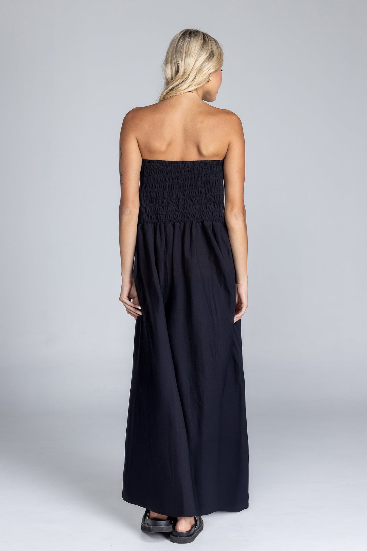 Carmelita | Strapless Shirred Maxi Dress