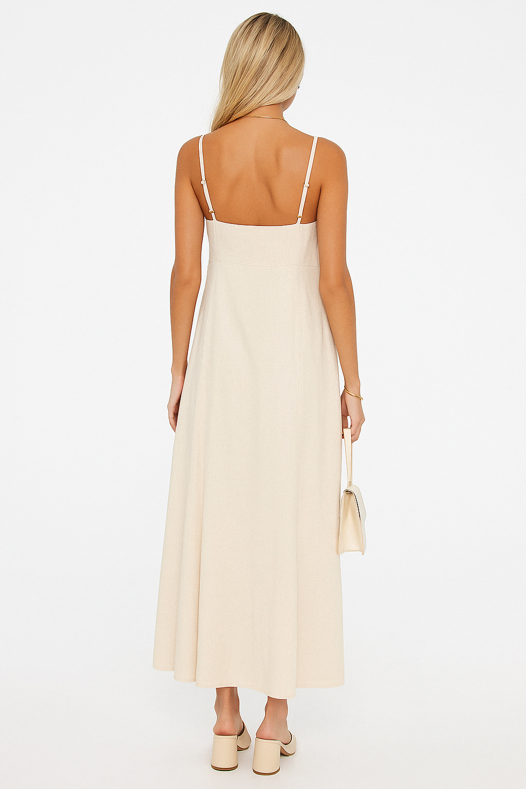 Celina | A-Line Spaghetti Strap Midi Dress