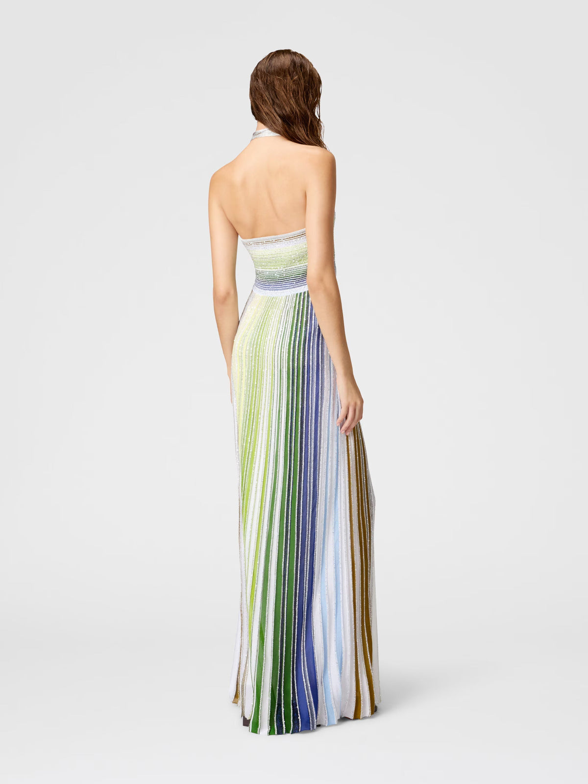 Viktoria | Halterneck High-Low Ruffle Maxi Dress