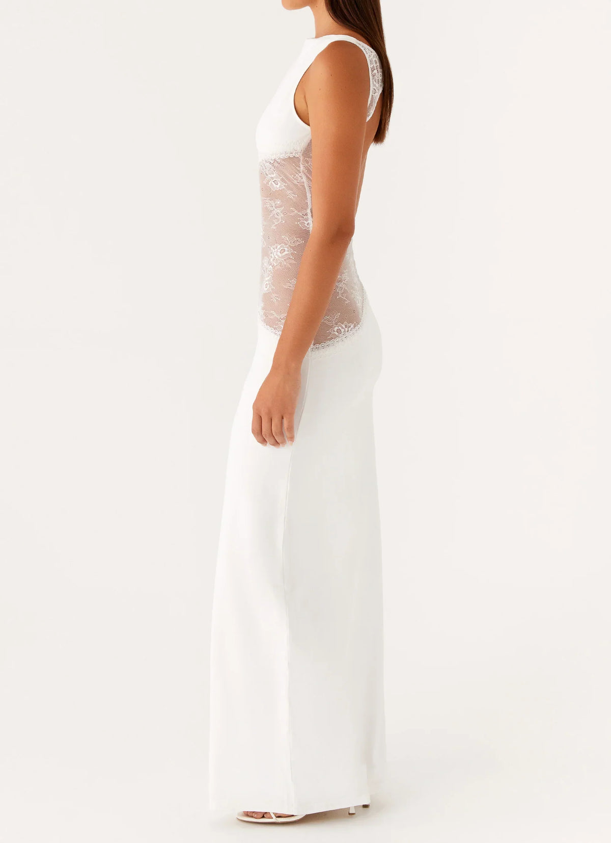Lucinda | Open Back Lace Panel Maxi Dress