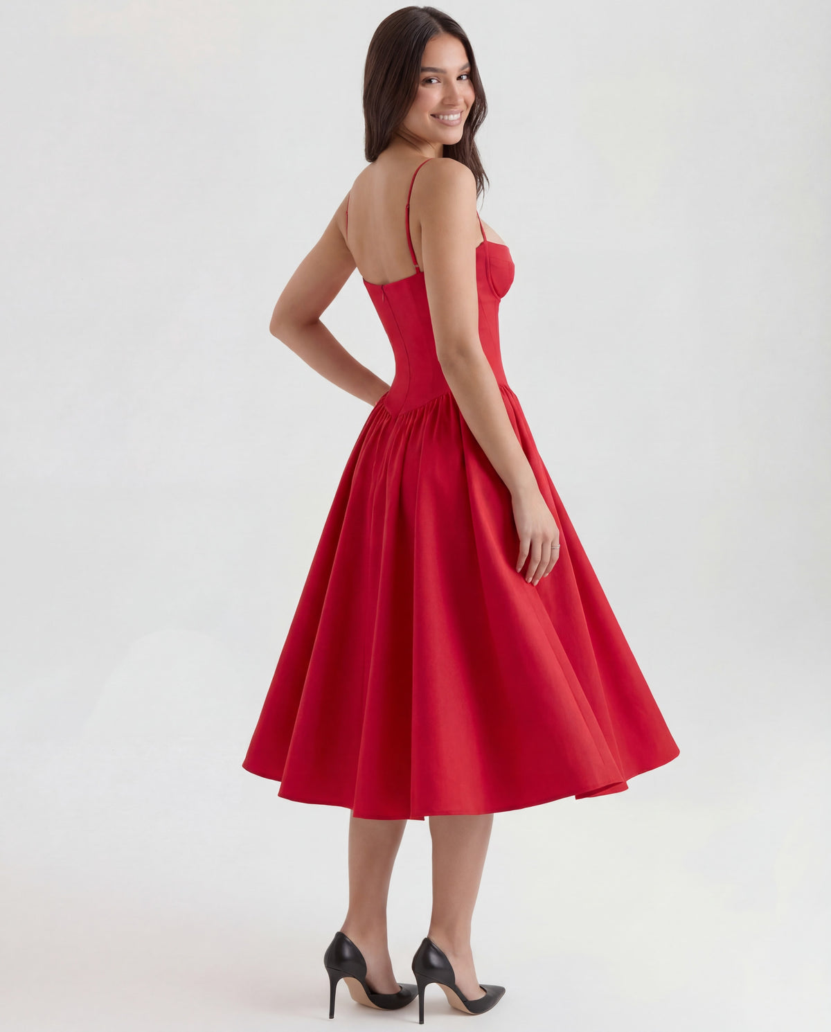 Amaria | Underwired Sweetheart Neckline Corset Midi Dress