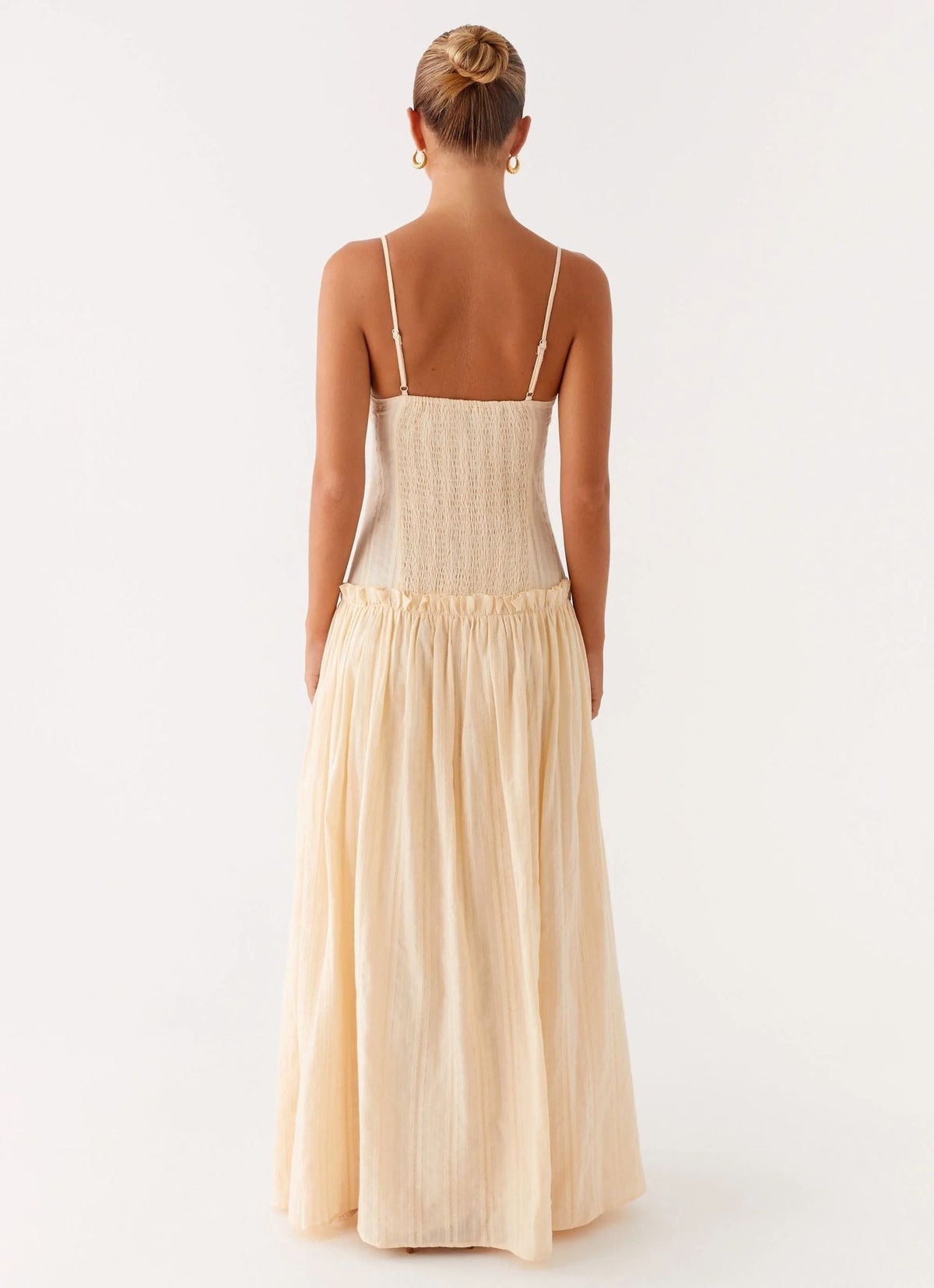Jamy | Elegant Back Slip Color-Block Maxi Dress