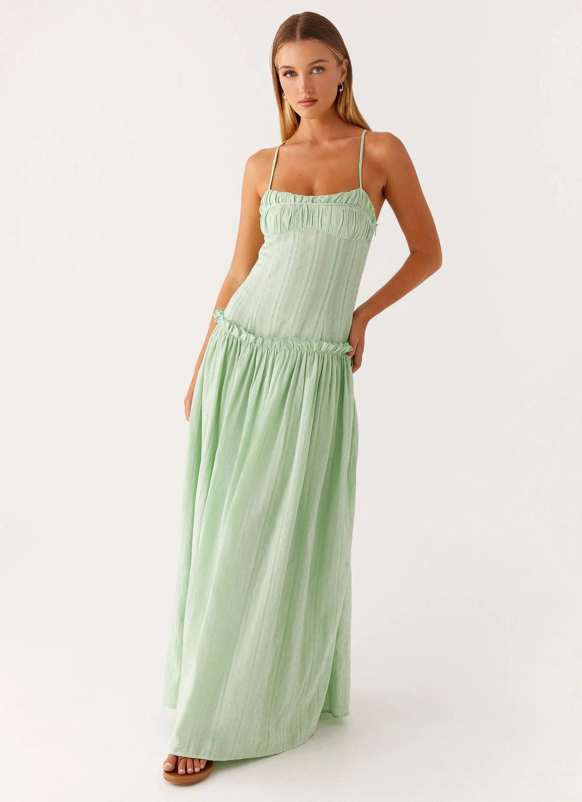 Jamy | Elegant Back Slip Color-Block Maxi Dress