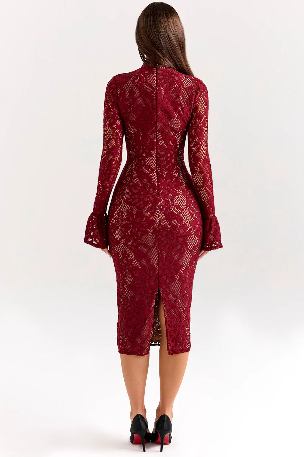 Rosita | Floral Knitted Lace Midi Dress