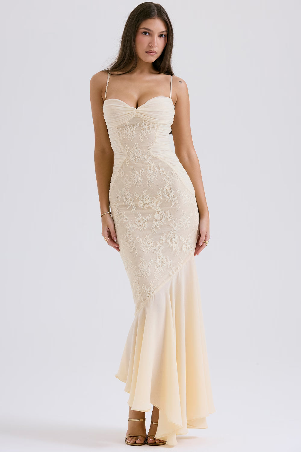 Suzie | Ethereal Vanilla White Fluid Draped Maxi Dress