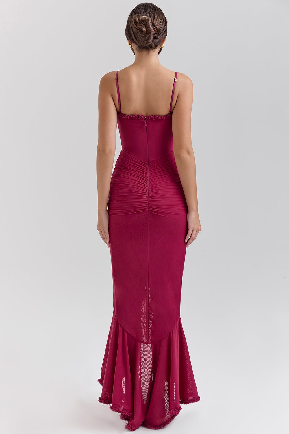 Mona | Cascading Ruffle Sweetheart Ruched Maxi Dress