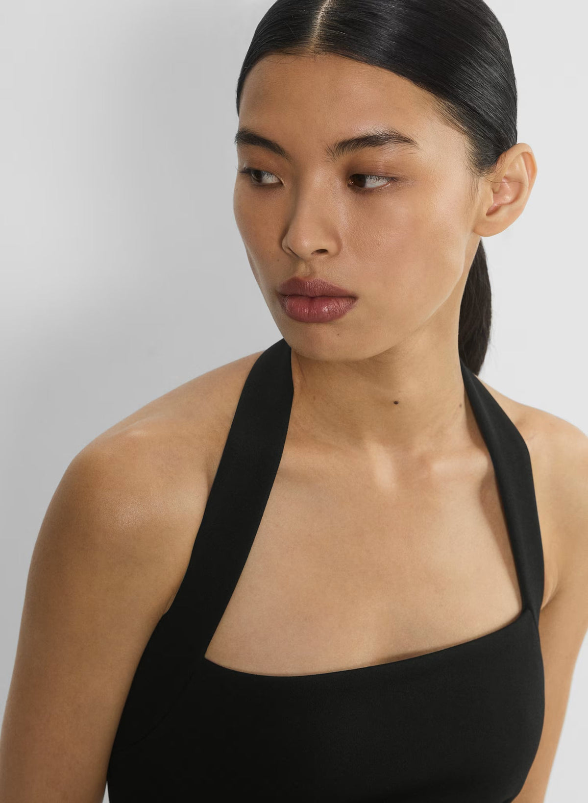 Colleen | Sleek Straight Neckline Tailored Structured Mini Dress