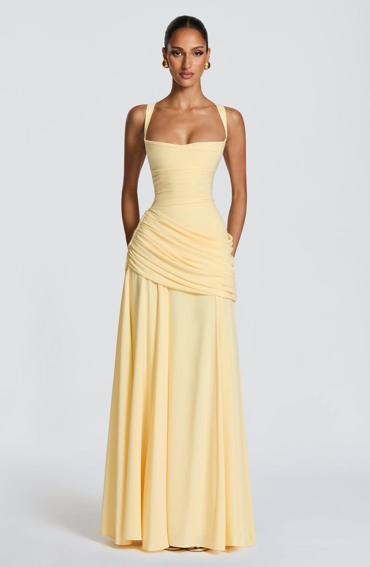 Adeline Maxi Dress | Elegant Satin Wedding Guest Dress