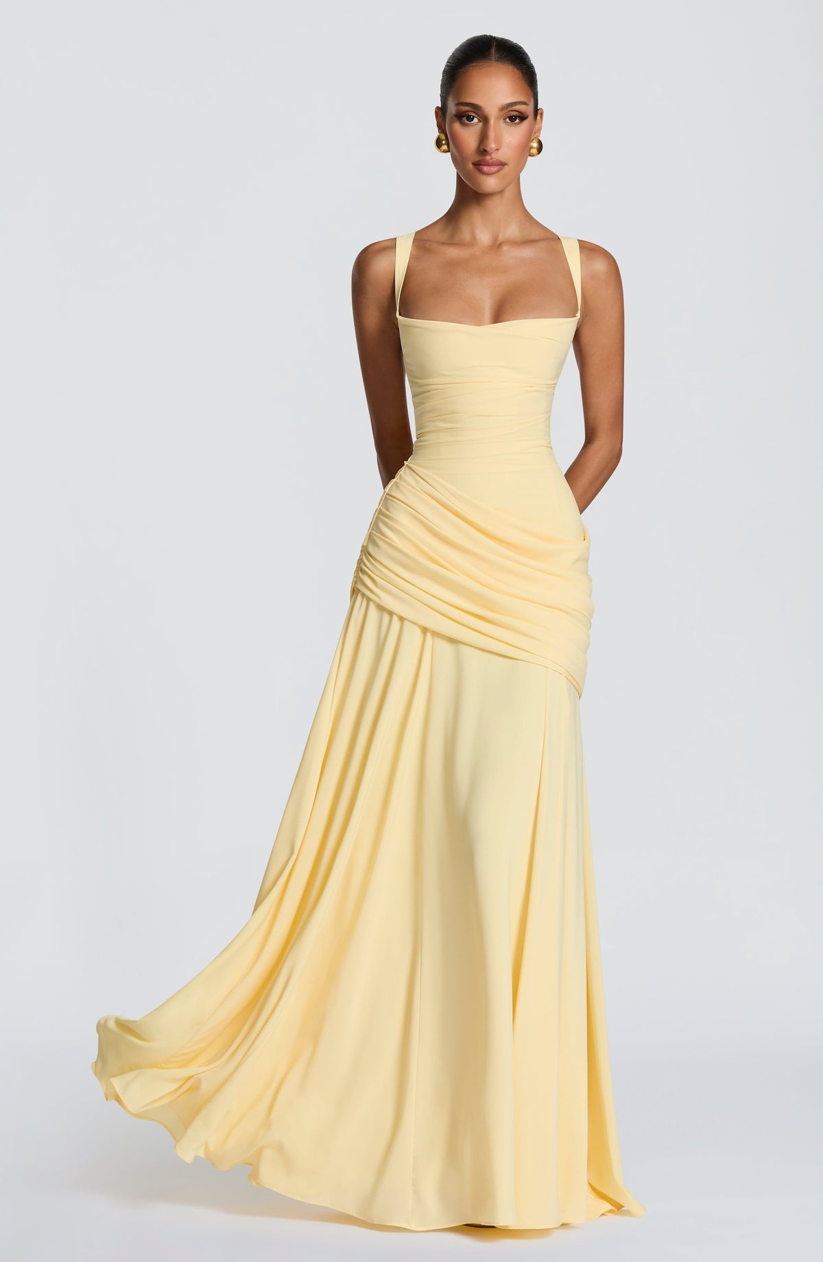 Adeline Maxi Dress | Elegant Satin Wedding Guest Dress