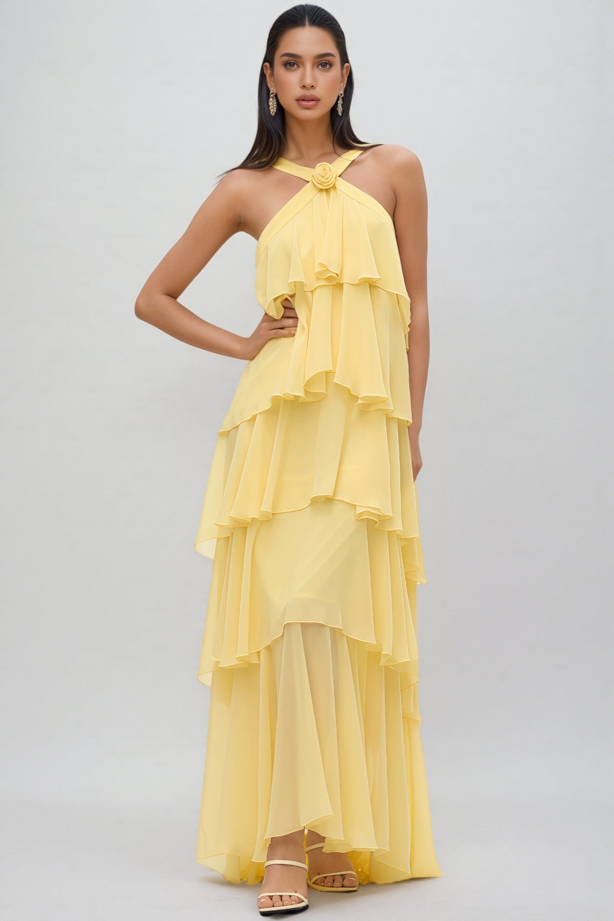 Kacey | Elegant Mermaid Silhouette Lace Embroidered Maxi Dress