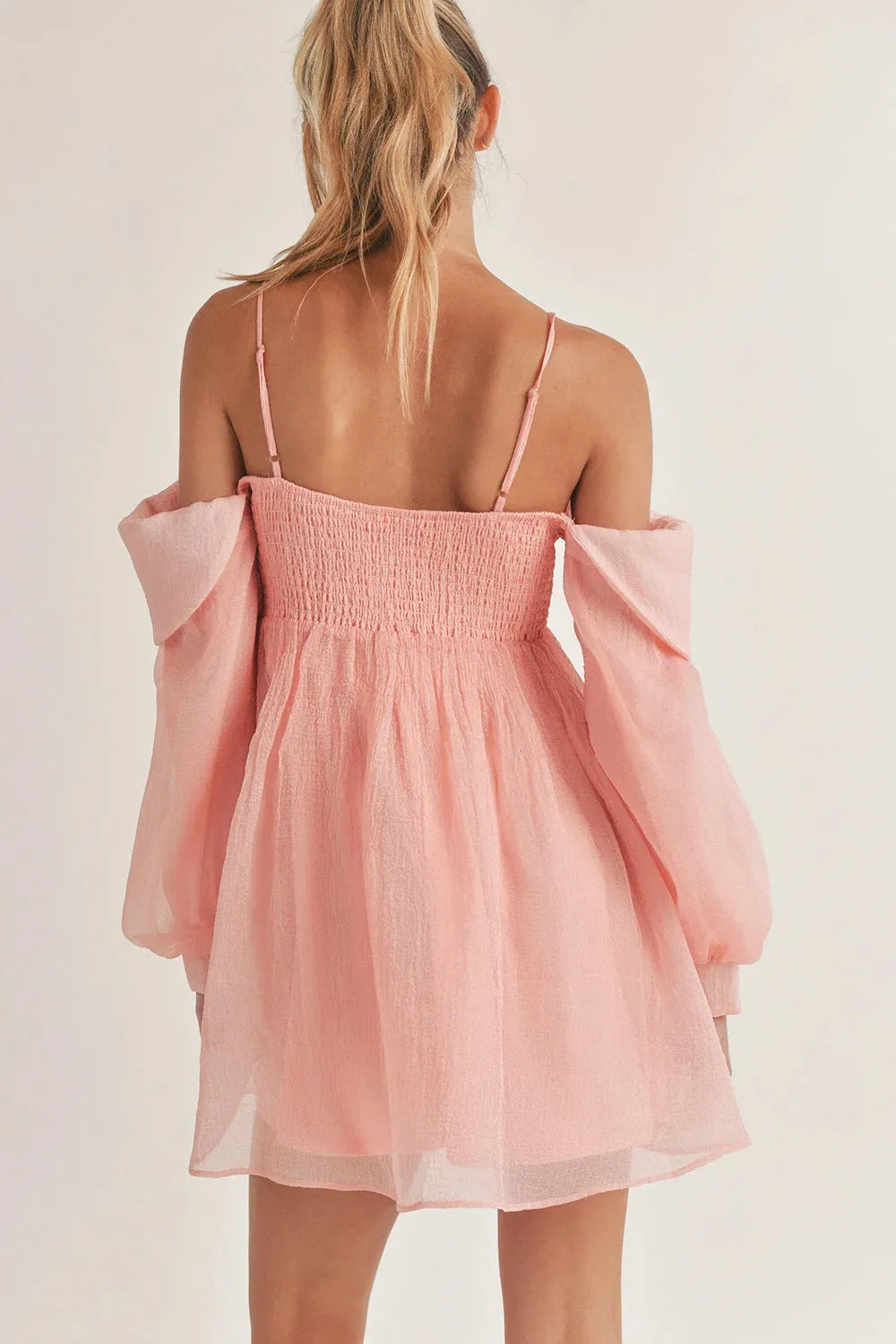 Desiree | Bubble Long Sleeve Off-Shoulder Mini Dress